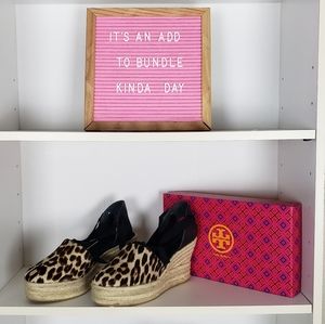 Tory Burch Elisa Leopard Espadrille Wedge